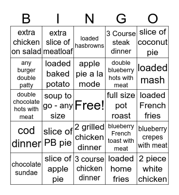 Bob's Bingo Card