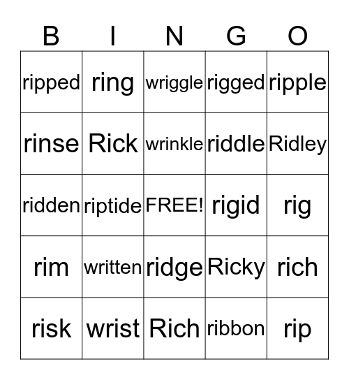 /ri/ Bingo Card