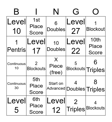 Blockout Bingo Card