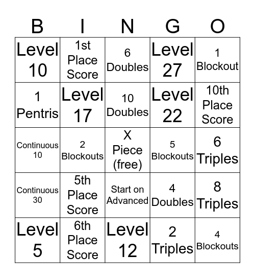Blockout Bingo Card