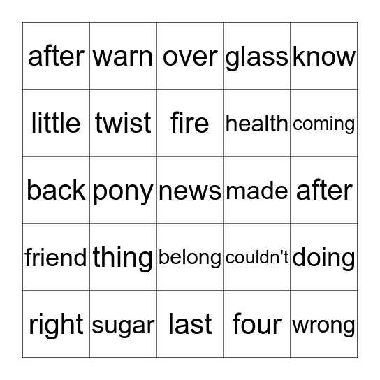 Bingo Card