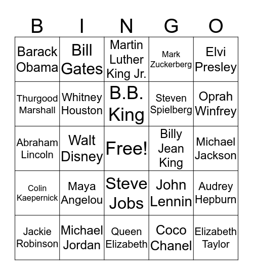 YOUR VOICE IDOLS 2018 Bingo Card