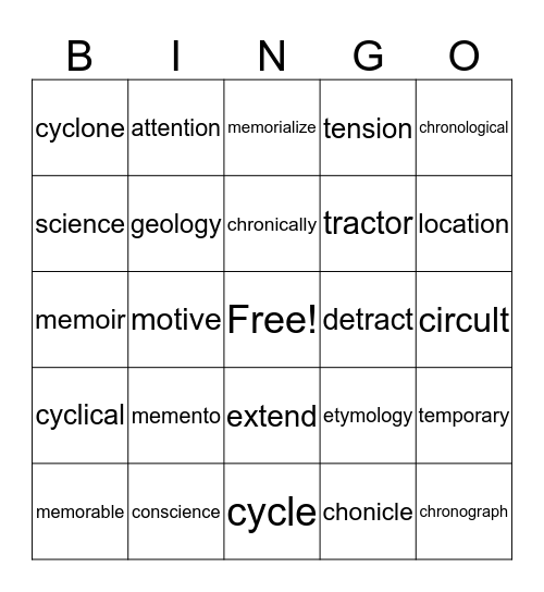Bingo Card