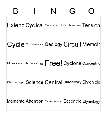 Bingo Card