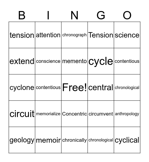 Bingo Card