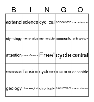 Bingo Card