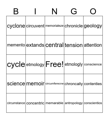 bingo Card