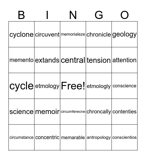 bingo Card