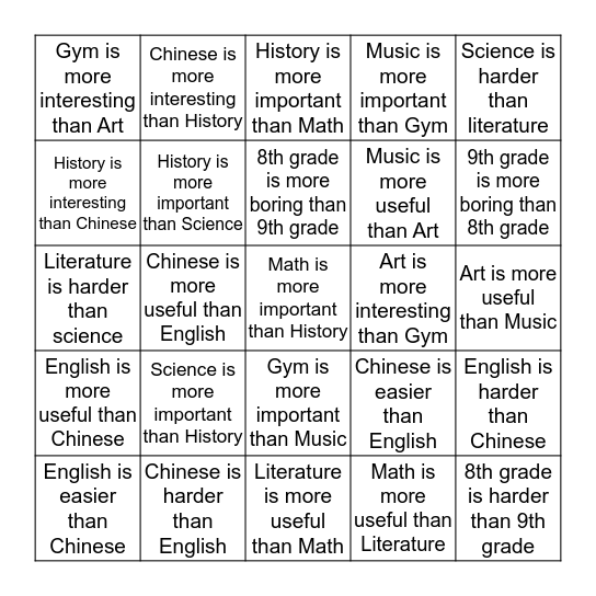 Thing 1 B Thing 2 more Adjective Bingo Card