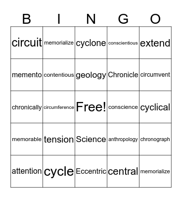 Bingo Card