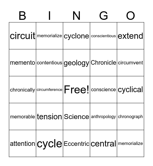 Bingo Card