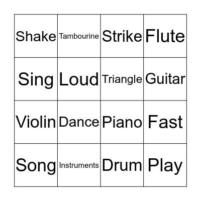 How Can We Make Music? Bingo Card