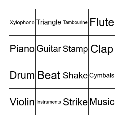 How Can We Make Music? Bingo Card