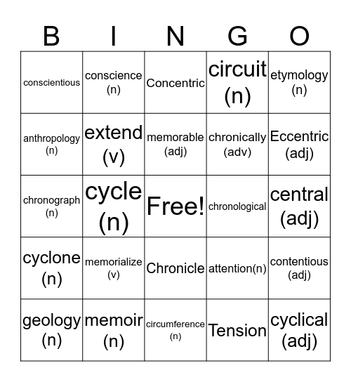 Bingo Card