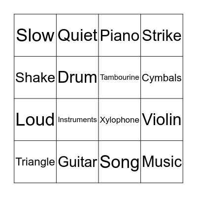 How Can We Make Music? Bingo Card