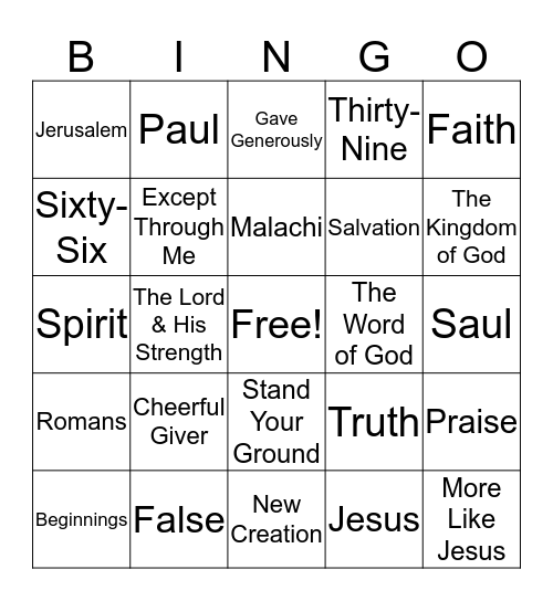 May Bingo Card