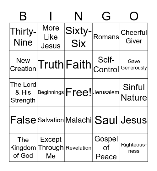 May Bingo Card