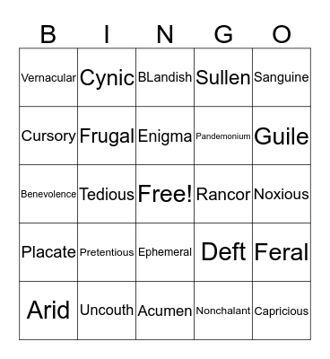 AP Language - 4th 9 Weeks  Bingo Card