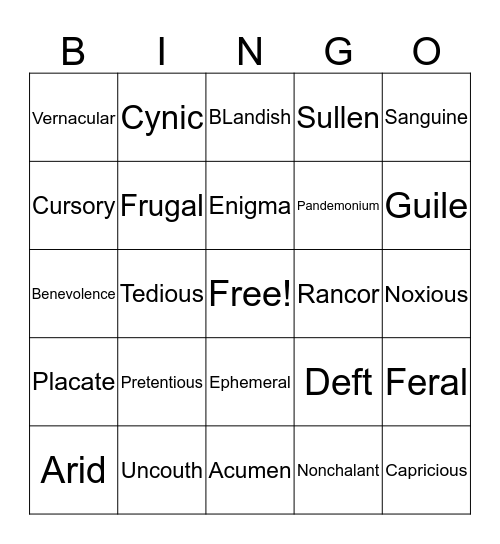 AP Language - 4th 9 Weeks  Bingo Card