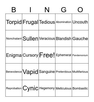 AP Language - 4th 9 Weeks  Bingo Card