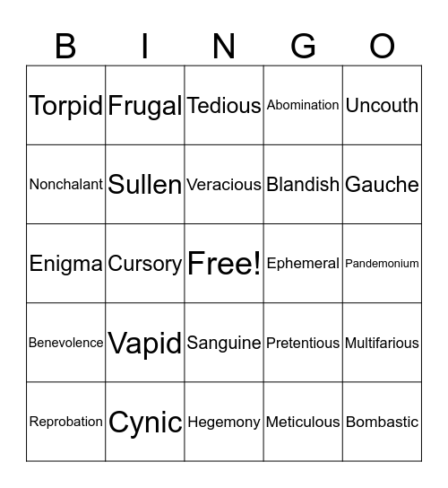 AP Language - 4th 9 Weeks  Bingo Card