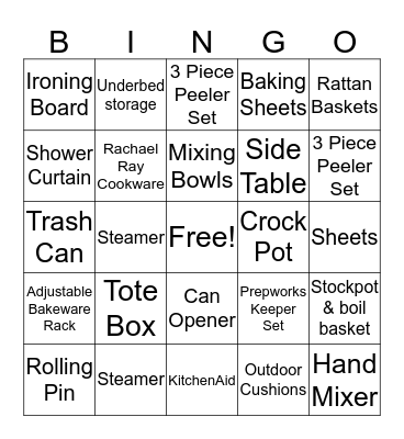 Holly's Wedding Show Bingo Card