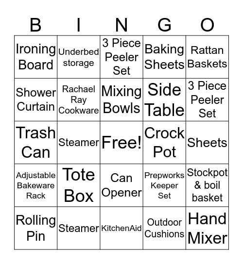Holly's Wedding Show Bingo Card