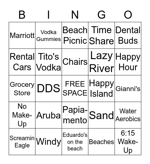 D O N ' T    P A N I C !! Bingo Card