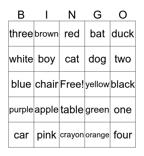 Rabbit Bingo Card