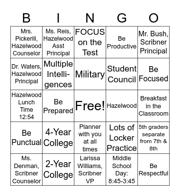 4th grade EOY Bingo Card