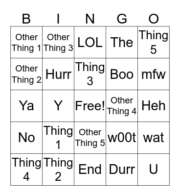 Test Bingo Card