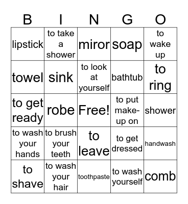 La routine Bingo Card