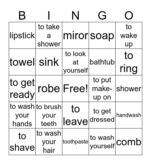 La routine Bingo Card