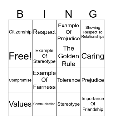 Arnel Bingo Card