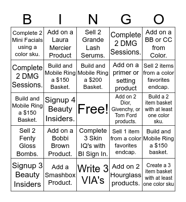 Skin Basket Bingo Card