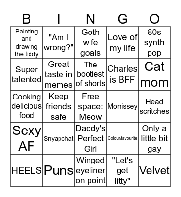 Beep Bingo Card