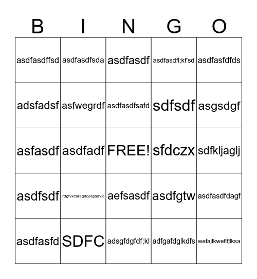 Senatobia Bingo Card
