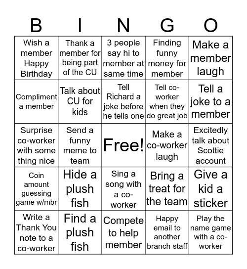 Have Fun, Make Their Day! Bingo Card