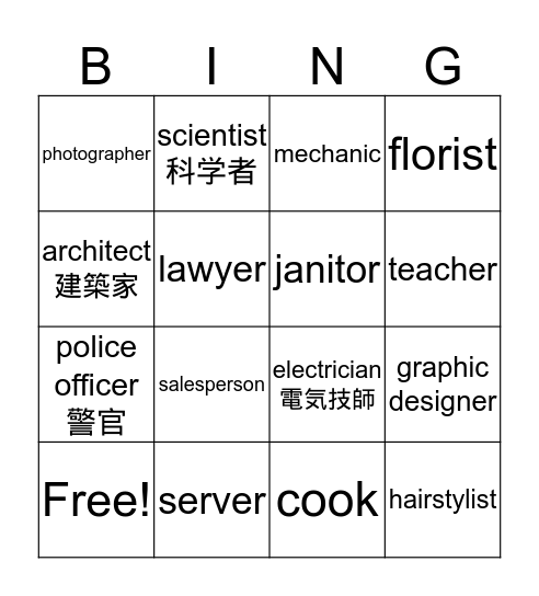 What do you want to do? Bingo Card
