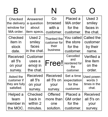 HOME DEPOT  Bingo Card
