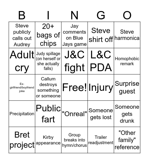 May Long Bingo Card