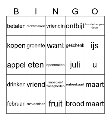 Kapitel 4 Bingo Card