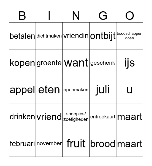 Kapitel 4 Bingo Card