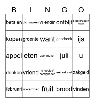 Kapitel 4 Bingo Card