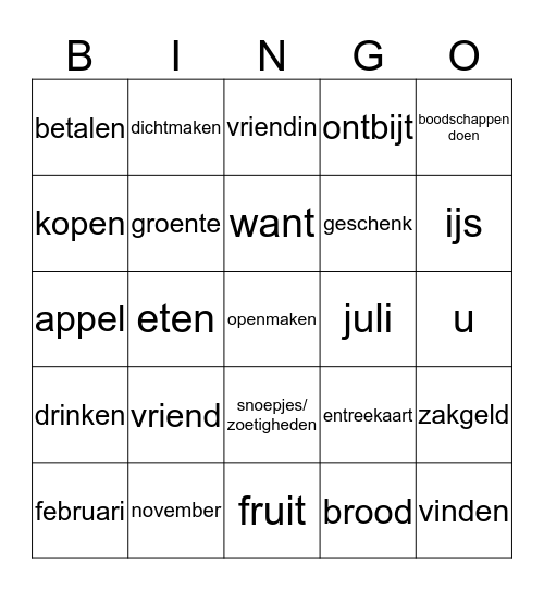 Kapitel 4 Bingo Card