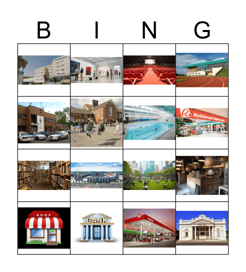 Places in town! Bingo Card