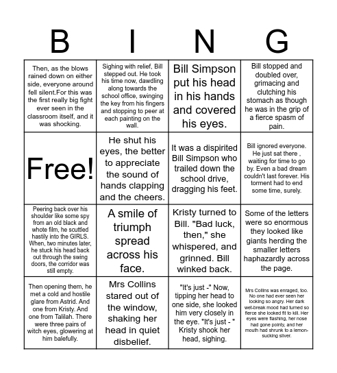 Bill's New Frock Bingo 2 Bingo Card