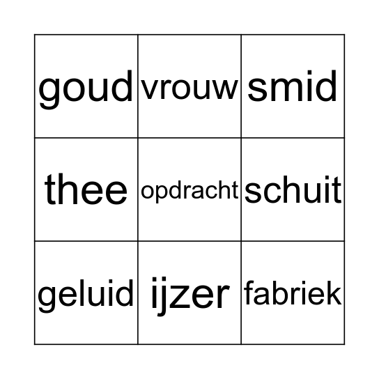 groep 4 Bingo Card