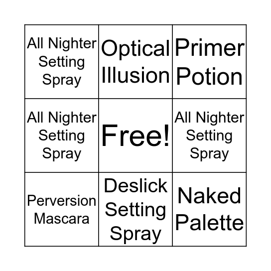 UD Bingo Card