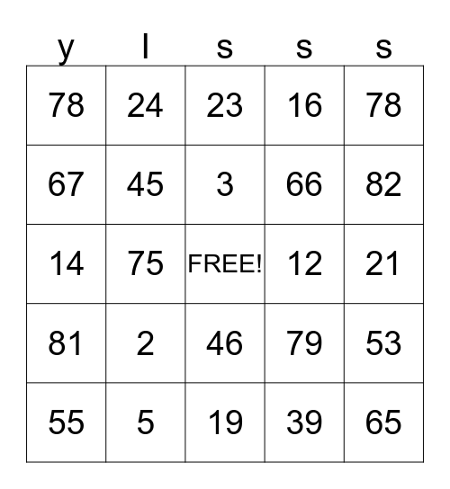 Halloween Bingo Card